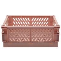 Collapsible Crate Plastic Folding Storage Box Basket Utility Cosmetic Container