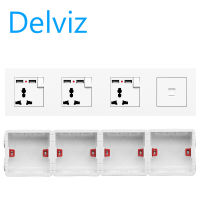 DELVIZ Cat6 + 3 hole USB + 3 hole USB+ 3 hole USB wall computer power socket. All-in-one socket with socket mounting box.