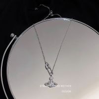 Westwood Vivian West Empress Dowager Vivian Saturn Necklace Womens niche design sense light luxury ins wind planet pendant rhinestone clavicle chain