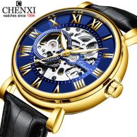 ZZOOI CHENXI Luxury Mens Mechanical Wristwatch Waterproof Automatic Tourbillon Skeleton Watch Men Leather Business Clock Reloj Hombre