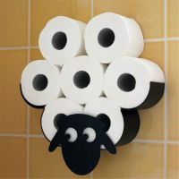 Toilet Roll Holder Sheep Wall Mount Black Metal Toilet Paper Wc Tissue Storage