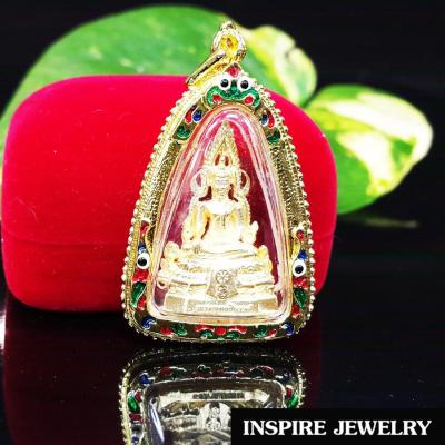 Inspire Jewelry จี้พระพุทธชินราช มีให้เลือกสองแบบ องค์ชุบเงินทำซาติน หรือ องค์ชุบทองทำซาติน กรอบทองลงยา แบบร้านทอง งานสวย ปราณีต พร้อมกล่องกำมะหยี่