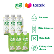 Combo 6 Hộp Nước Dừa Vico Fresh 330ml - 3 Dứa, 3 Tắc