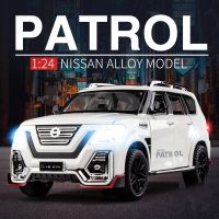 1:24 Nissan Patrol Alloy Car Model Diecast Toy Modified Off-road Vehicle Model Simulation Sound Light Collection Childrens Gift