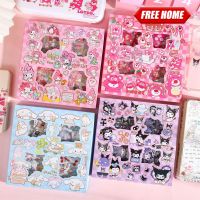 ?Freehome?100Pcs Sanrio Waterproof PVC Hand Account Sticker Kawaii Kuromi Mylody Cinnamoroll DIY Notebook Phone Case Cup Scrapbook Decoration Gift For Children Student