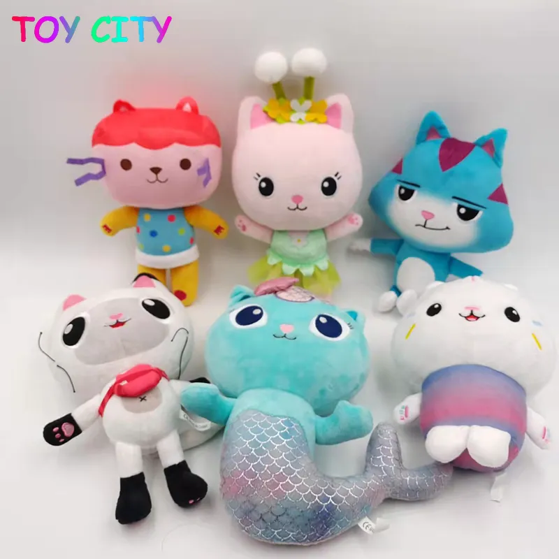 25Cm Gabbys Dollhouse Toys Mercat Cartoon Stuffed Animals Mermaid Cat  Plushy Soft Plushie Dolls for Kids Birthday Gifts | Lazada
