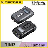 NITECORE TINI2 Mini Keychain LED Flashlight 500Lumens Built-In 280Mah Li-Ion Battery Type-C Rechargeable EDC Pocket Troch