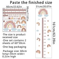 การวัดความสูงสีรุ้งไม้บรรทัดวัดความสูงของห้องสติ๊กเกอร์สำหรับเด็กผนังแผนภูมิ Grow ขึ้นรูปลอกผนังสำหรับ Hiasan Kamar สถานรับเลี้ยงเด็กอ่อน