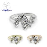 Finejewelthai-แหวน-แหวนเพชร-แหวนเงินแท้-Diamond-CZ-Silver-Ring-R1111cz (ราคาต่อวง เลือกสีตัวเรือนได้)