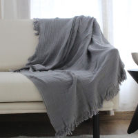 Cotton Yarn Cover Blanket Squish Mallow Sofa Blanket Thin Cotton Air Conditioning Blanket Lunch Break Leisure Blanket Shawl