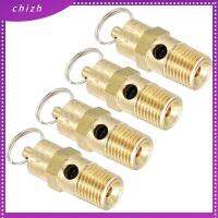 CHIZH 2Pcs NPT ตัวผู้ วาล์วนิรภัย ความดันความดันสูง 1/4 วาล์วปล่อยน้ำ ชุดเซ็ต ฤดูใบไม้ผลิฤดูใบไม้ผลิ วาล์วไอเสียออก PSI หลายหน่วย