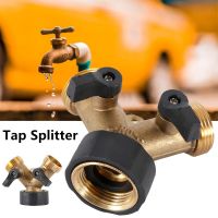 2 Way Brass Garden Hose Splitter Garden Tap Y-Type Valve Hose Watering Connector Distributor for Outdoor Faucet Hot Dropshipping