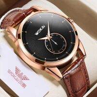 Men Business Simple Fashionable Casual Leather Strap Quartz Watch 【BYUE】