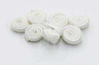 【CW】 20set Craft Handmade Fabric Braided White 3 Circles Button Sewing On Chinese Frog Closure Fastener Knot Button NK37