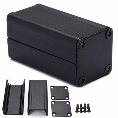 【NEW】 Muaz Electronics BD DIY กล่องอิเล็กทรอนิกส์แบบอัดกล่องฝาปิดอะลูมิเนียมสีดำขนาด50X25X25มม. สำหรับหน่วยจ่ายไฟ