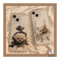 [On1ine 3C Digital} ถุงลมรับแรงกระแทกเคสสำหรับ Samsung A50s A34 A54 A50 A04s A04 A12 A52 A13 A52s A10s A22 A53 A20 A71 A30s A23 A04E A32 A11 A02s A03 A30คู่การ์ตูนตลกแมวฝาครอบนุ่มสำหรับสุนัข