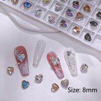 【hot】∈  30/100Pcs Pointed Bottom 8mm Rhinestone Flash Glass Manicure Decoration Accessories