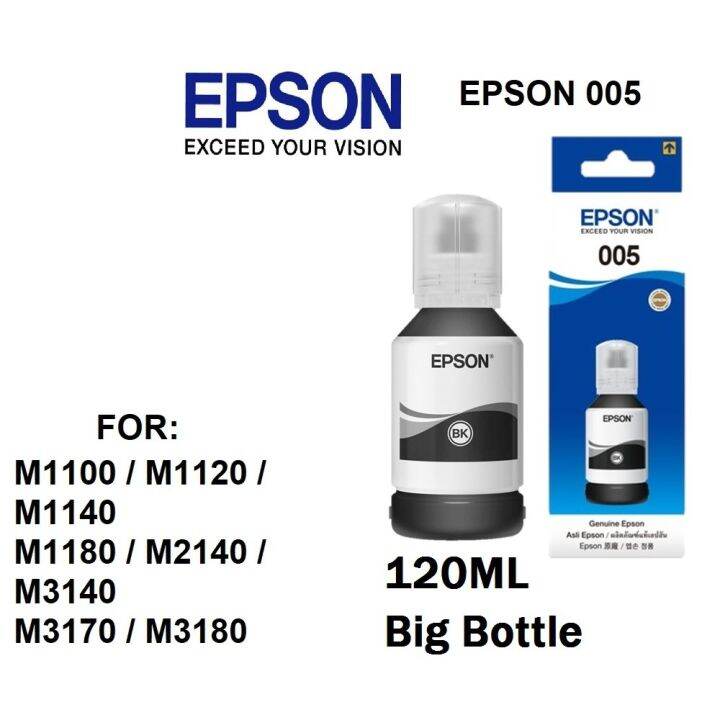 Epson 005 Ink 120ml BLACK EPSON M1100/1120 (5PCS) Lazada PH