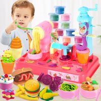 Plasticine mold tool set ice cream 3D hairdresser color clay children DIY puzzle color clay Clay  Dough