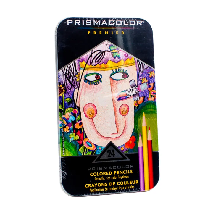 Prismacolor Colored Pencil Classic 4013979 24 Colors Tin Case Art Bar