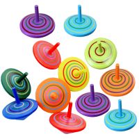 【DT】 12 Pcs Wooden Top Kids Toys Suction Cup Babies Gift Gyroscope Kindergarten Preschool Toddler Casual  hot