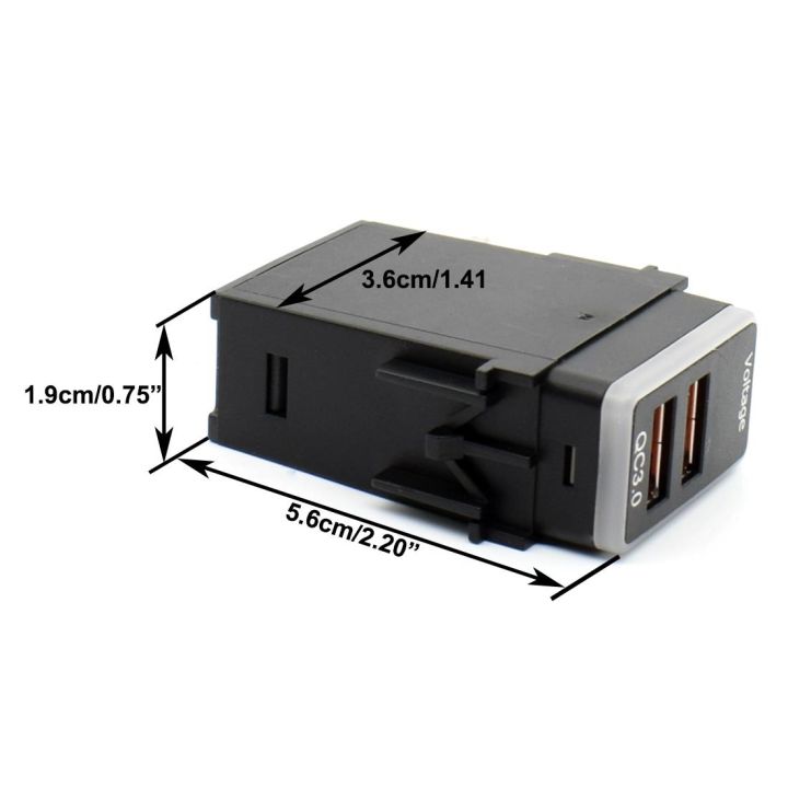 ยืดหยุ่น-ที่ชาร์จแท็บเล็ต-usb-คู่แบบรวดเร็วในรถยนต์อะแดปเตอร์-qc3-0-12v-โทรศัพท์อะแดปเตอร์พอร์ตชาร์จเร็วจอแสดงผลดิจิตอลโวลต์มิเตอร์-led-สำหรับนิสสัน