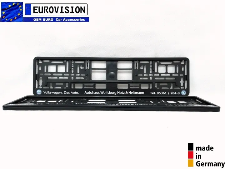 VOLKSWAGEN Euro Plate Holder Lower Print Front & Rear Euro License Car