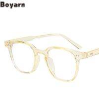 {Paopao glasses} Boyarn ใหม่สไตล์เกาหลี Gafas De Sol Square Spectacle Frame Art Retro Light Blue Light Proof แว่นตาตาข่ายสีแดงธรรมดาแว่นตา