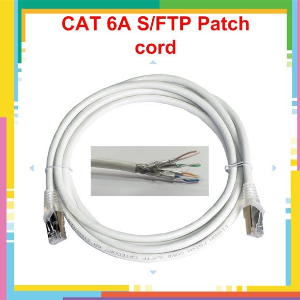 สายแลน เร็จรูป S/FTP Cat.6A Shield Patch cord, White color,1M
