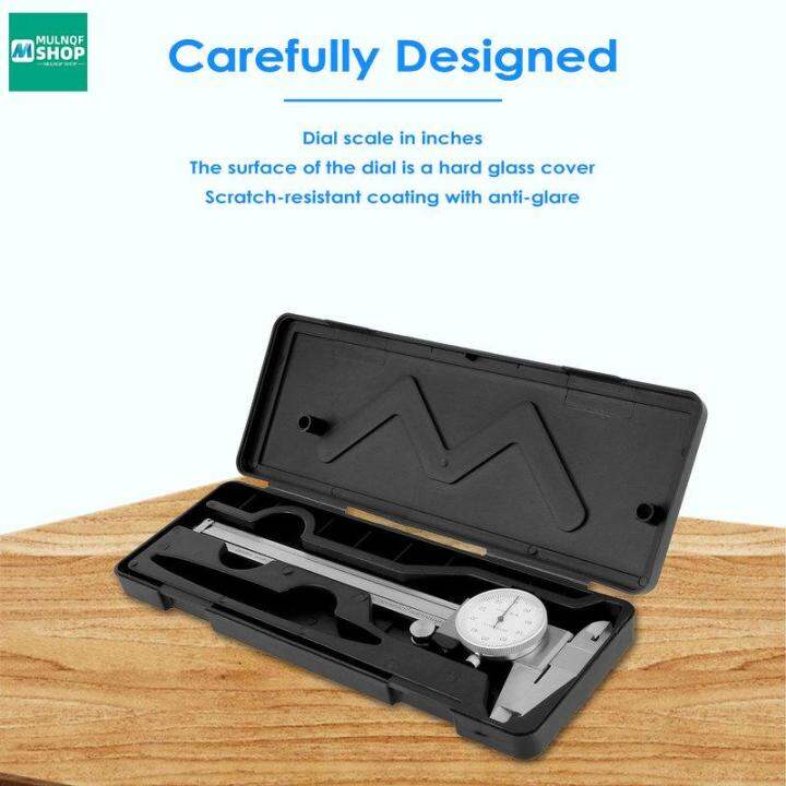 DNA Motoring 6" Stainless Steel Dial Caliper – Shockproof Micrometer For Precision Measuring