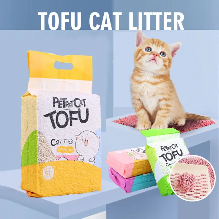 6L Tofu Cat Litters Dust Free Flushable Natural Plant Cat Litter