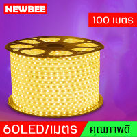 ไฟเส้น Led 220V 4040 กันน้ำกันแดด แถบไฟ Led ความสว่างสูง60Ledsm ไฟ Led สำหรับติดในสวนไฟห้องครัวกลางแจ้งแบบยืดหยุ่น ยาว 100เมตร ไฟบ้าน ไฟห้อง ทนทาน