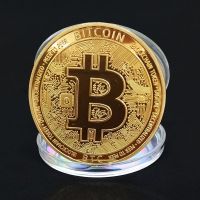 【CW】 BITCoin Collection Gold Plated Bitcoins BTC with Metal Antique Imitation Coins