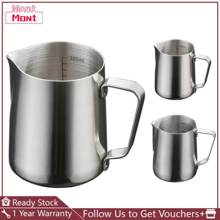 Stainless Steel Milk Frothing Pitcher - Milk Steamer Cup Jug Creamer Accessories Suitable for Barista, Espresso Machines, Cappuccino Coffee, Milk