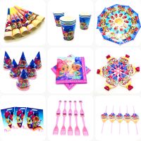 Shimmer and Shine Princess Theme Cartoon Paper Tableware Plate Cup Banner Napkin Tablecloth Straws Bag Favor Party Birthday Gift