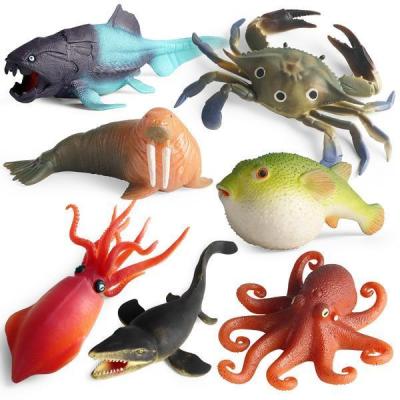 TPR simulation model of Marine animals childrens soft glue fugu octopus shark pinching le pressure-relief vent toys