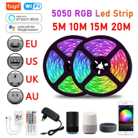 12V RGB Led Lights Strip WIFI Controller 5050 RGB Led Tape Night Ribbon Backlight For Room Decoration Alexa Smart Life