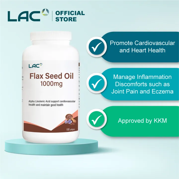 [Expiry May 2025] LAC Flax Seed Oil 1000mg (180 Softgels) Lazada
