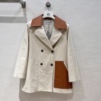 [FREE SHIPPING] Vintage Denim Suit Collar Trench Coat