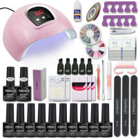 UV Lamp Nail Set For Manicure Kit 10&amp;20 Color Gel Varnish Set Nail Drill Machine Kit Nail File Tool Nail Extension Set