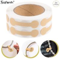 hot！【DT】﹍▪  500pcs/Roll kraft paper Jewelry Price Tags Adhesive Round Barbell Stickers Label Exhibit Necklace