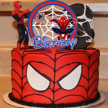 Spider-Man inspired chocolate drip cake - Cakey Goodness