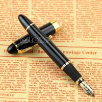 Jinhao X450 Black Medium Nib Gold Trim Fountain Pen Nice Gift C5AE