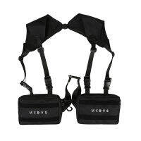 Unisex Black Chest Rig Bag Streetwear Tactical Vest Hip-hop Chest Bags Fashion Tactics Waist Pack Woman Functional Square Bag