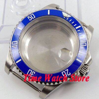 40Mm Sapphire Glass Blue Ceramic Bezel Stainless Steel Watch Case Fit Miyota 8215 ETA 2836 Movement C97