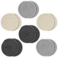 Coasters for Drinks, Handmade Braided Coaster Set,4.3 Inch Thicken Heat Insulation Coasters for Drinks Absorbent(12 PCS)