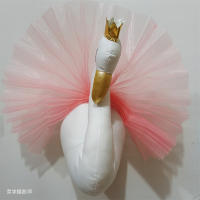 หัวสัตว์ Swan Plush ตุ๊กตาของเล่นแขวนผนัง Mounts ตกแต่งหัว3D แขวนผนังเครื่องประดับ Art Kids Room Wall ตกแต่ง Toys