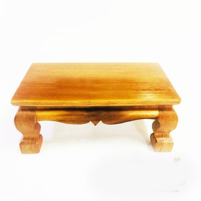 โต๊ะไม้ขาสิงห์สำหรับวางพระพุทธรูป สีไม้ธรรมชาติ ขนาด 10 x 6 x 3.5 นิ้ว