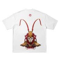 เสื้อยืดแขนสั้น ผ้าฝ้าย ปักลายลิง King Sun Wukong แฟชั่นฤดูร้อน สไตล์จีน สําหรับผู้ชายสะดวกสบายและระบายอากา