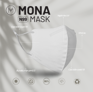 Combo 2 Pack Khẩu Trang Mona Mask tiêu chuẩn N99 ngăn đến 99% vi khuẩn và